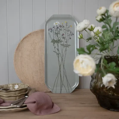 BRICKA med blommönster - SommarBlomster ÅkerGrön
